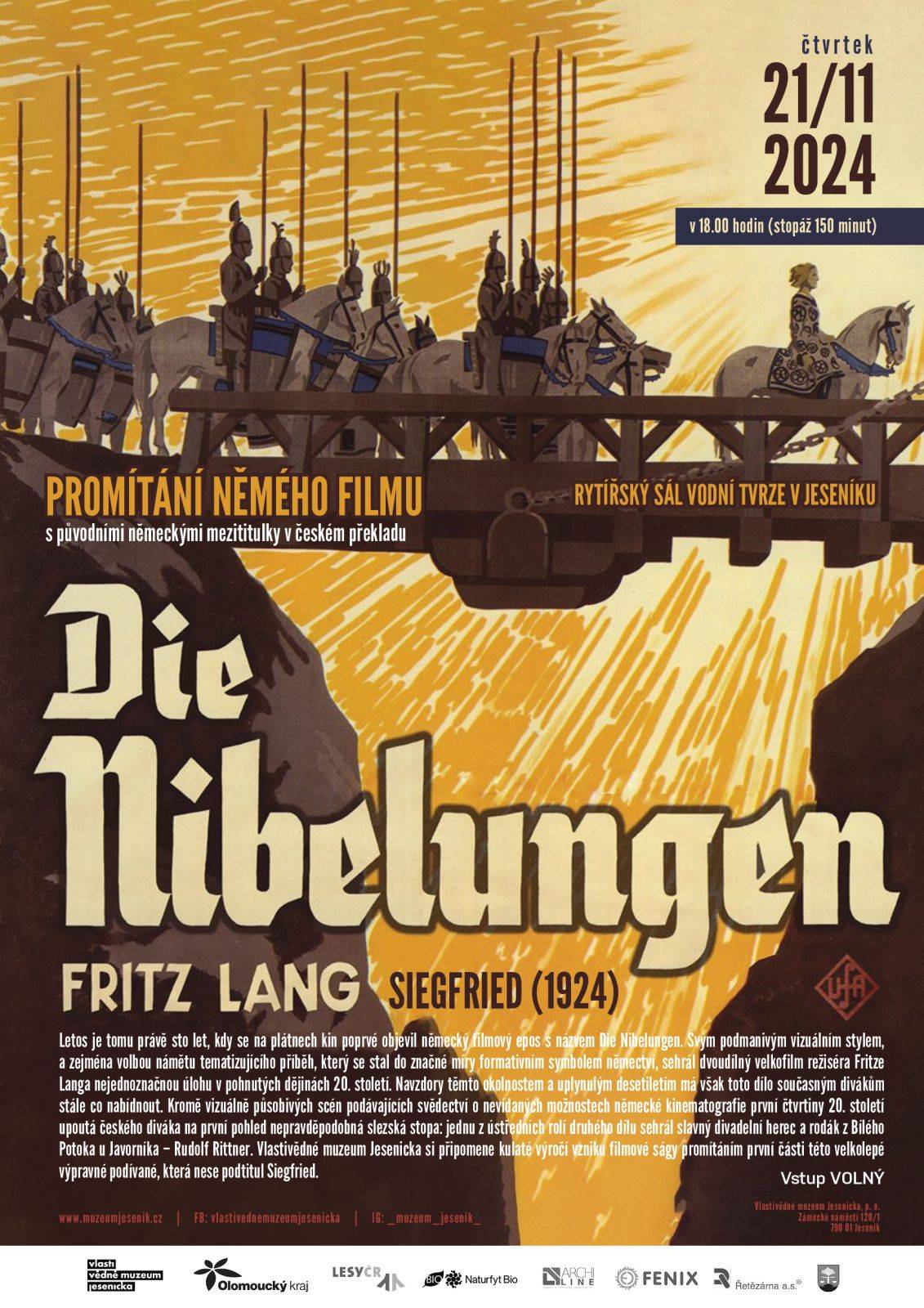 Promítání němého filmu Die Nibelungen: Siegfried (1924)