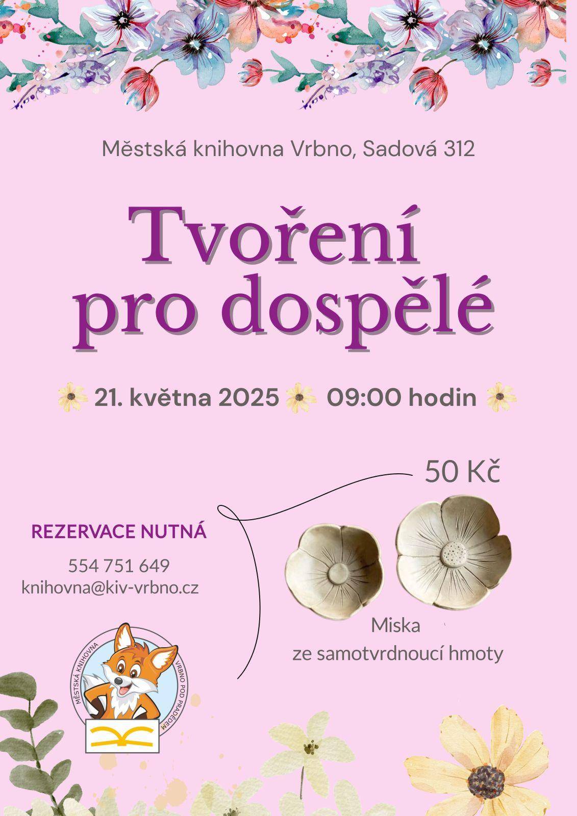 Tvoření pro dospělé v Městské knihovně Vrbno
