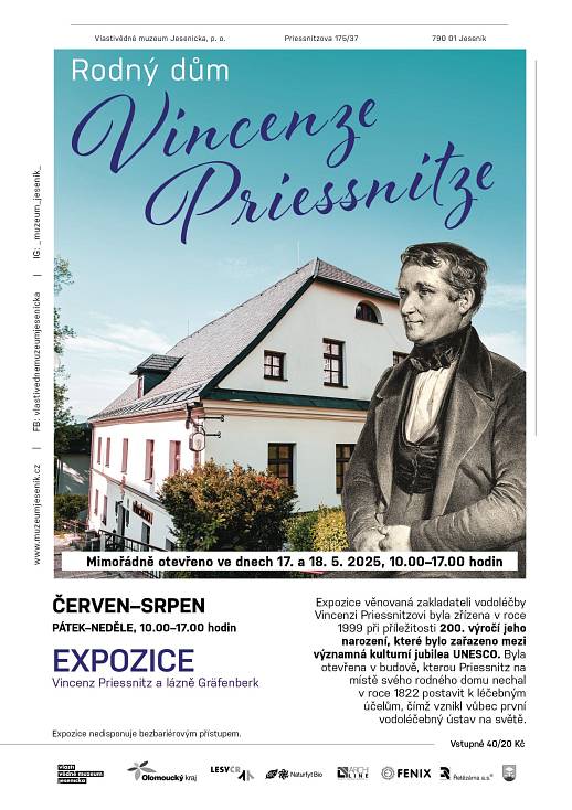 Expozice Vincenz Priessnitz a lázně Gräfenberk
