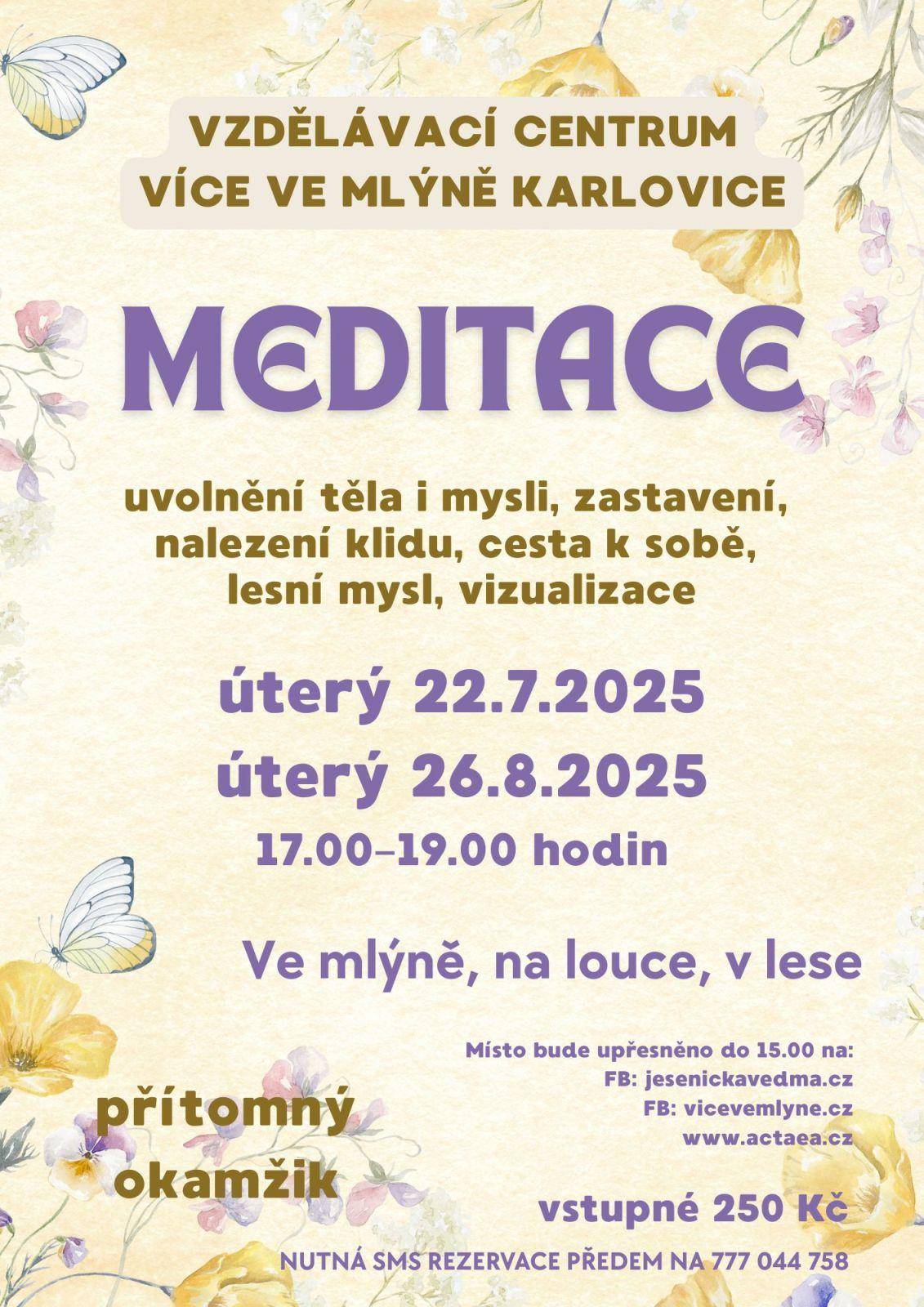 Meditace ve VÍCE Ve mlýně