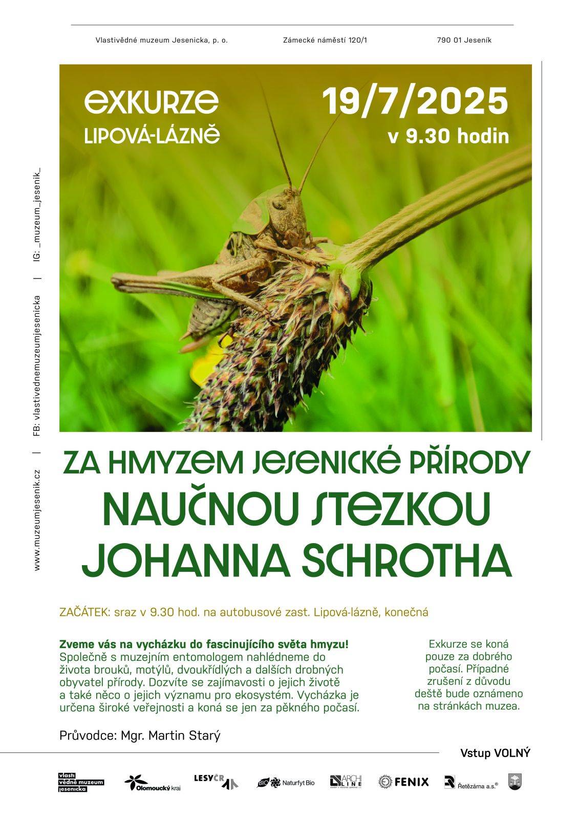 EXKURZE Za hmyzem jesenické přírody – naučnou stezkou Johanna Schrotha