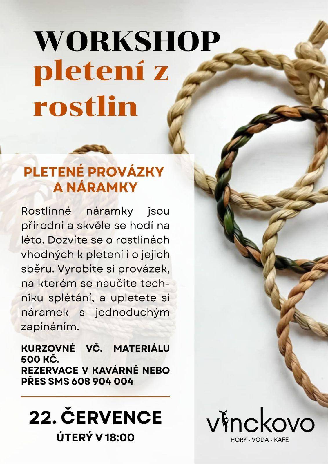 Workshop pletení provázků a náramků z rostlin
