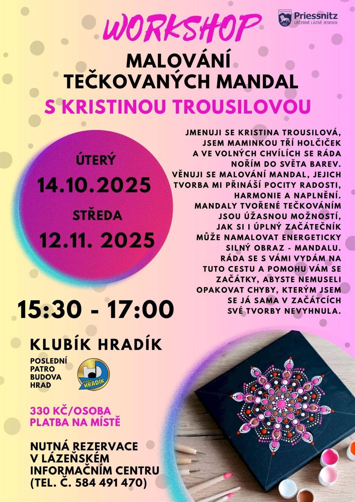WORKSHOP - MALOVÁNÍ TEČKOVANÝCH MANDAL