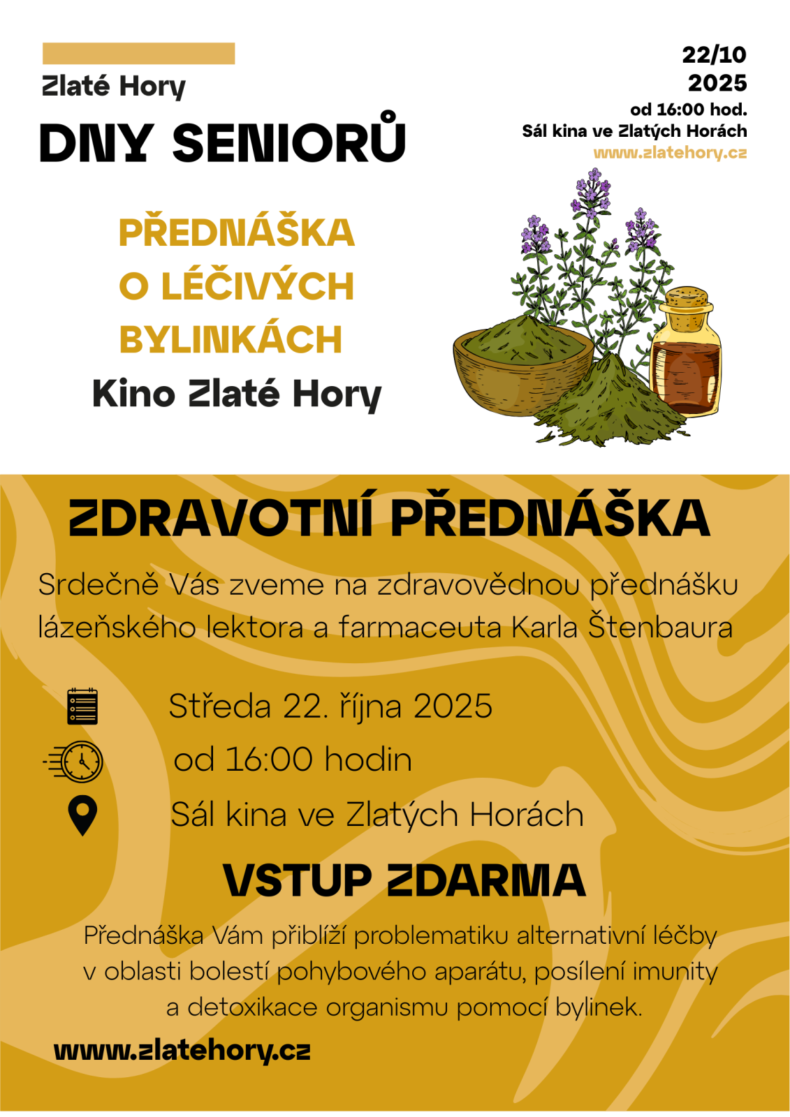 DNY SENIORŮ 2025 - ZDRAVOTNÍ PŘEDNÁŠKA