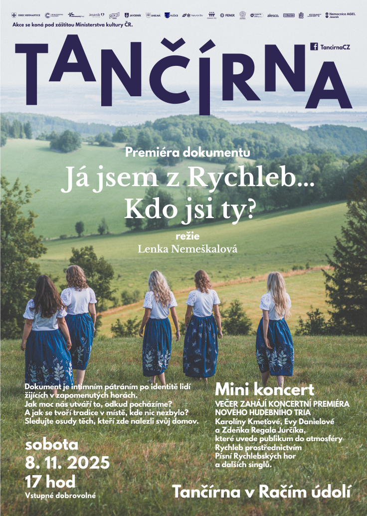 Premiéra dokumentu Já jsem z Rychleb… Kdo jsi ty? + premiéra koncertu Kmeťová, Danielová, Regal