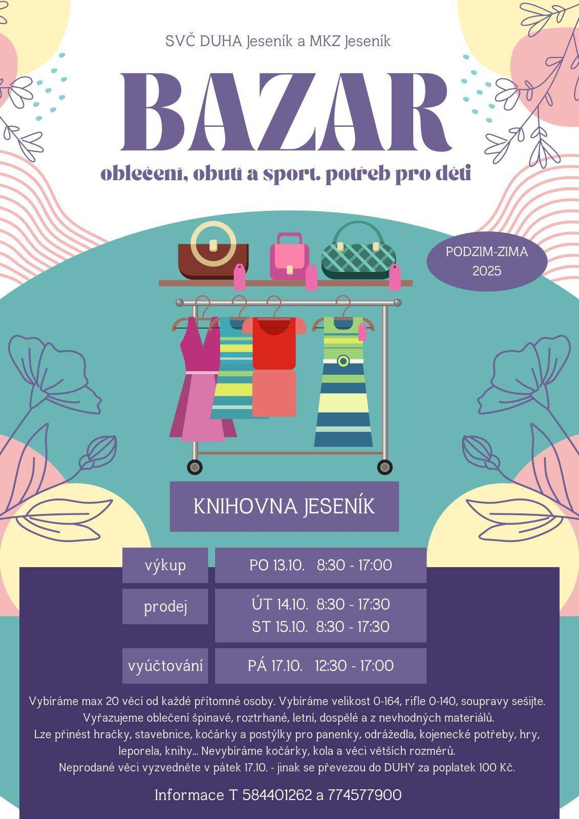 BAZAR oblečení, obuvi a sportovních potřeb pro děti