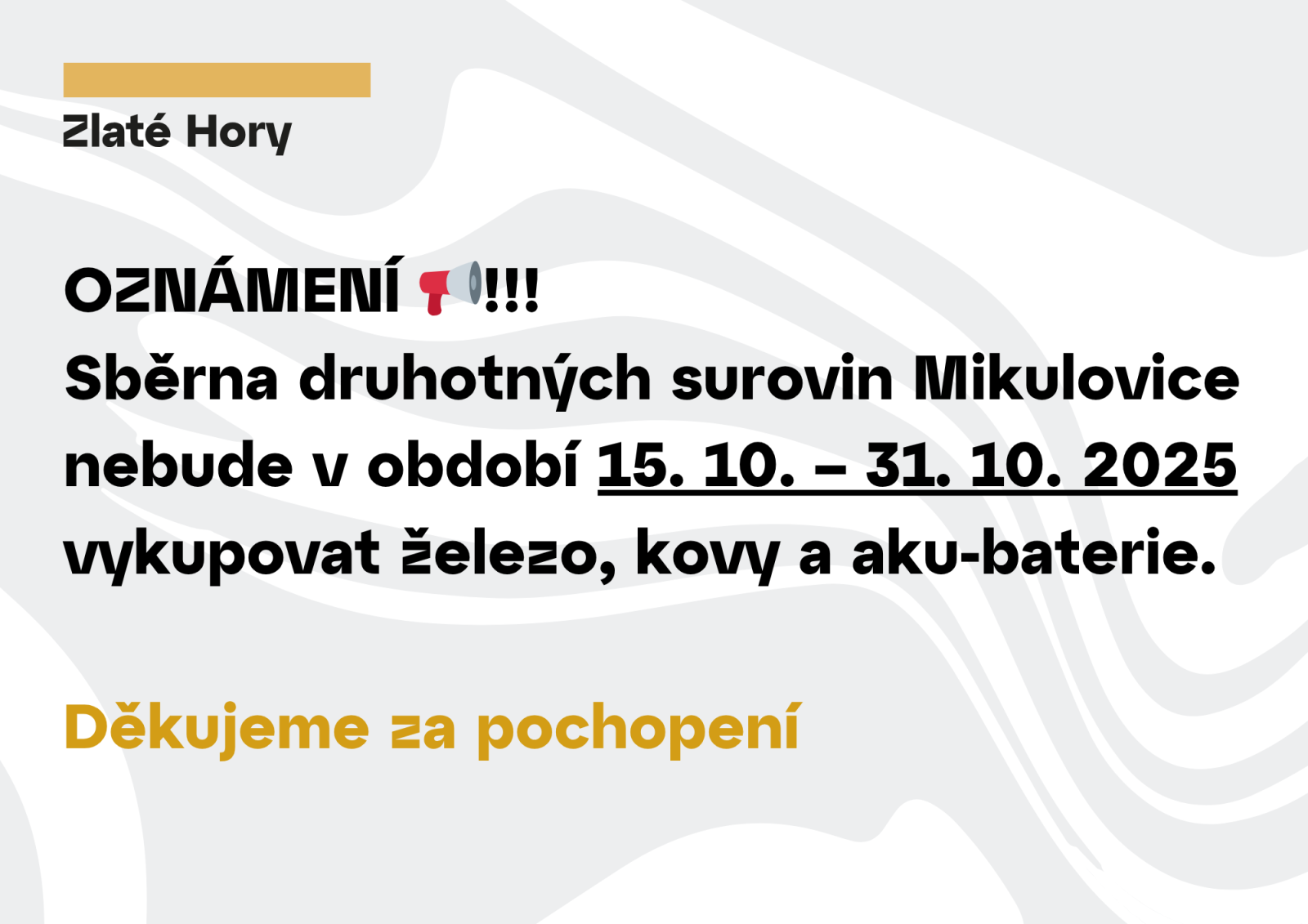 SBĚRNA DRUHOTNÝCH SUROVIN MIKULOVICE