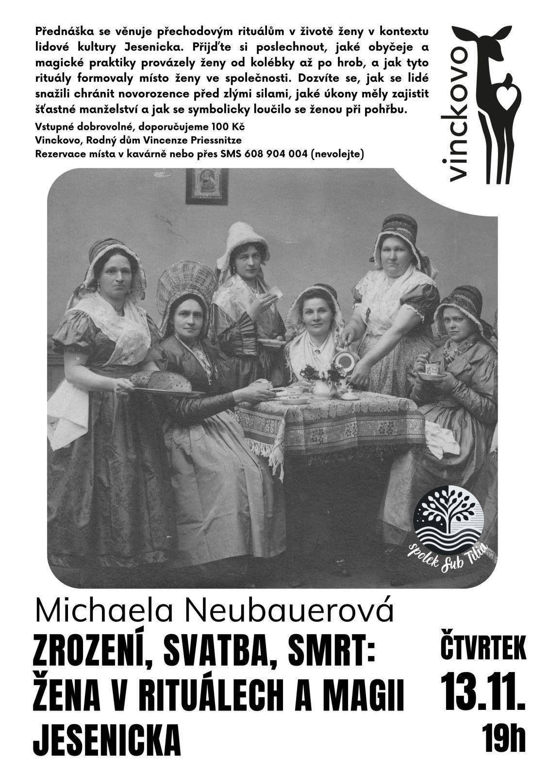 Mgr. Michaela Neubauerová - ZROZENÍ, SVATBA, SMRT: ŽENA V RITUÁLECH A MAGII JESENICKA