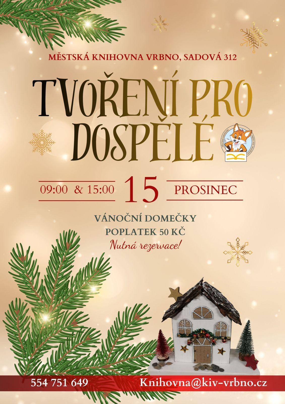 Tvoření pro dospělé – vánoční domečky