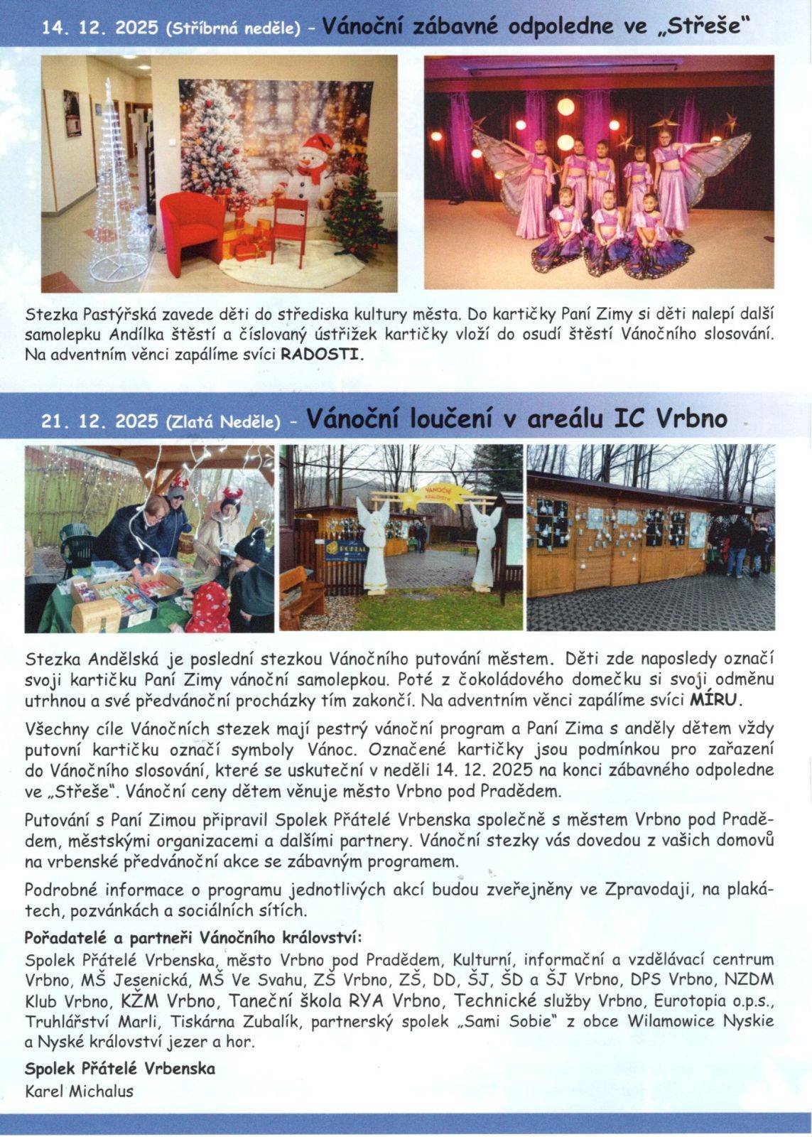 Vánoční loučení s Paní Zimou v infocentru