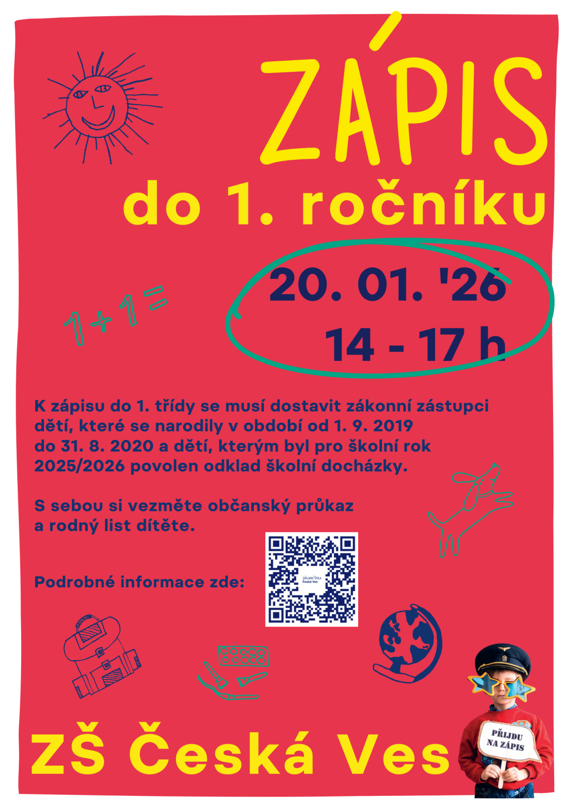 Zápis do prvního ročníku ZŠ Česká Ves