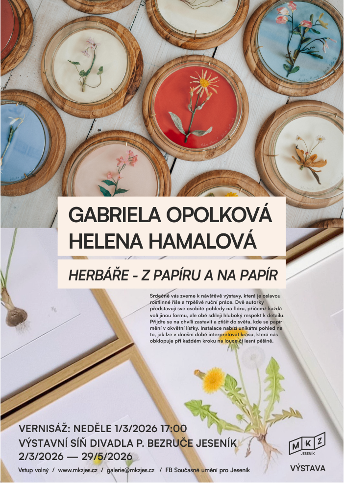 VERNISÁŽ VÝSTAVY Gabriely Opolkové a Heleny Hamalové: Herbáře — z papíru a na papír