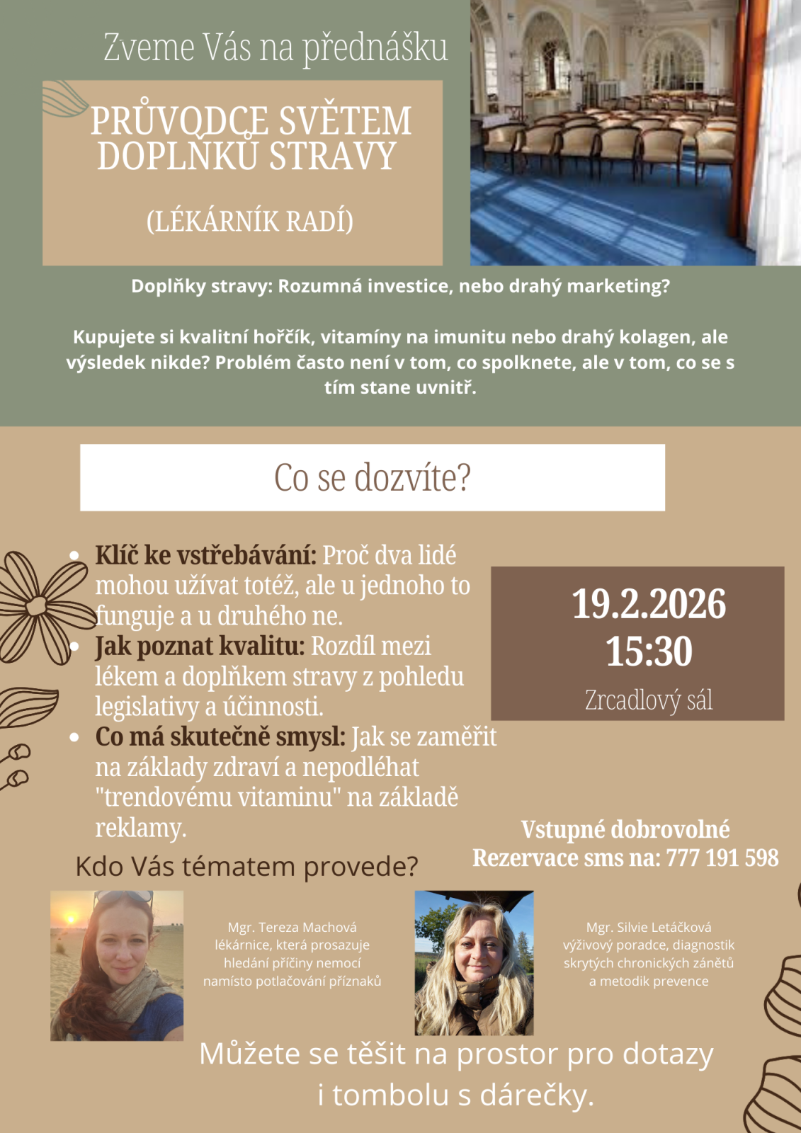 PRŮVODCE SVĚTEM DOPLŇKŮ STRAVY - přednáška