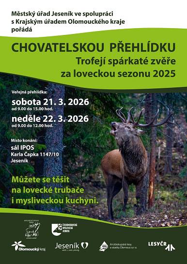 Přehlídka trofejí spárkaté zvěře + Trubači + Myslivecká kuchyně