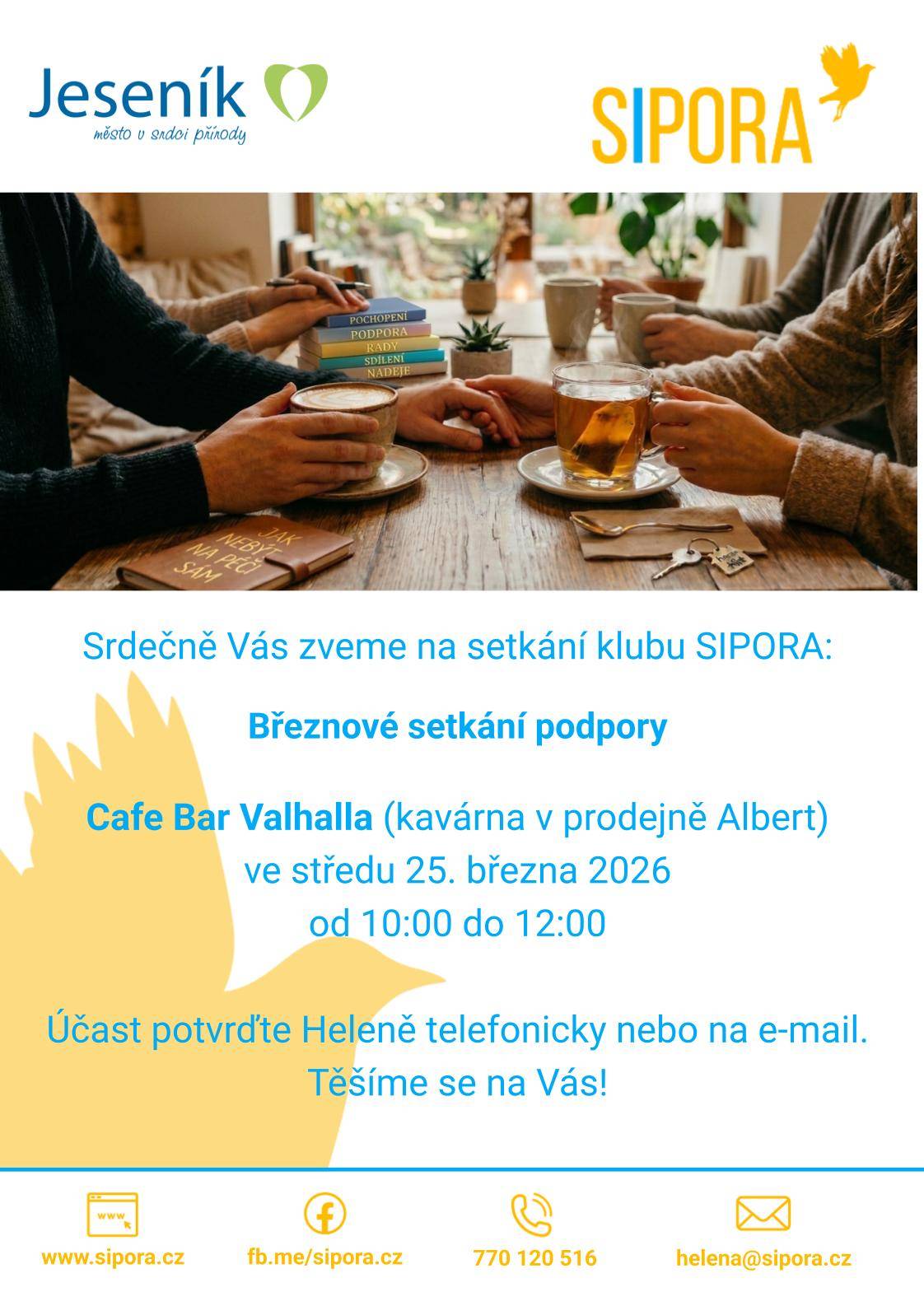 Klub SIPORA: Březnové setkání podpory