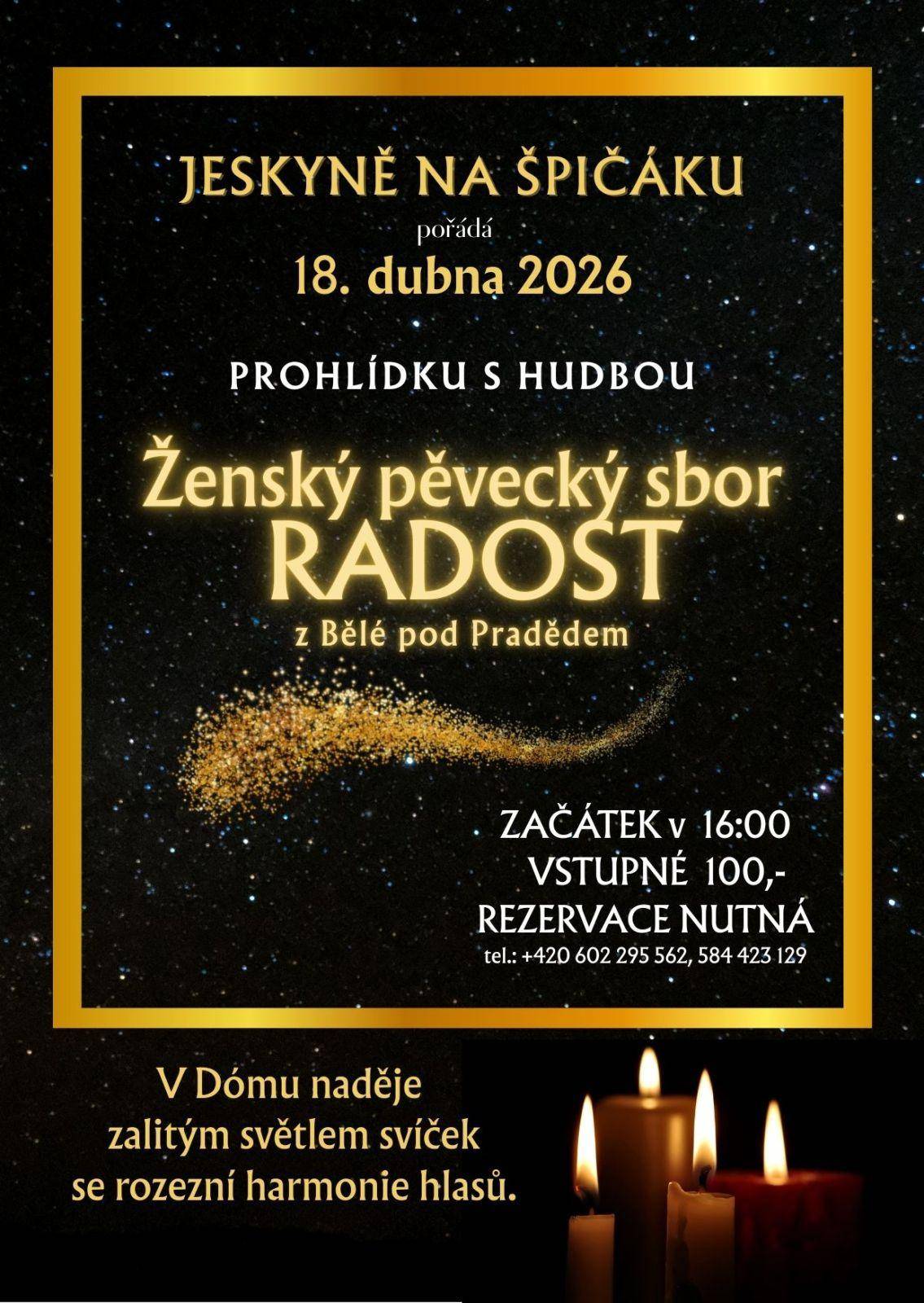 Prohlídka s hudbou v Jeskyni Na Špičáku