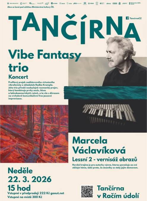 Radek Krampl - Vibe Fantasy trio - koncert + Marcela Václavíková - Lessní 2 - vernisáž obrazů