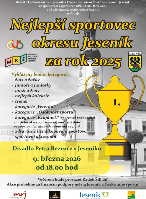 NEJLEPŠÍ SPORTOVEC OKRESU JESENÍK ZA ROK 2025