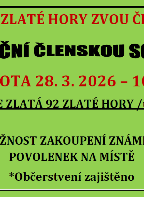 RYBÁŘI ZLATÉ HORY - VÝROČNÍ ČLENSKÁ SCHŮZE