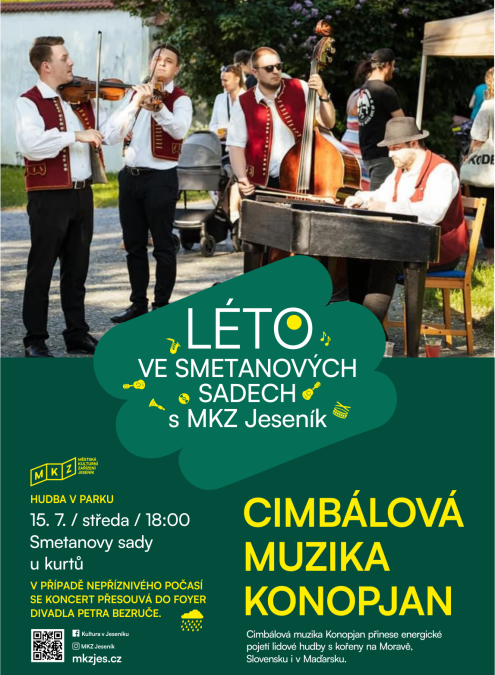 HUDBA V PARKU: CIMBÁLOVÁ MUZIKA KONOPJAN