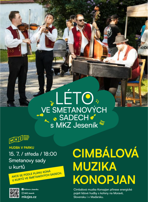 HUDBA V PARKU: CIMBÁLOVÁ MUZIKA KONOPJAN