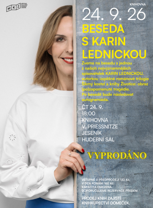 VYPRODÁNO: BESEDA S KARIN LEDNICKOU